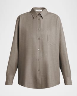 THE ROW Maltika Button-Down Shirt | Neiman Marcus
