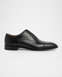 Lanvin Men's Leather Point-Toe Double-Monk Strap Loafers | Neiman