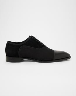 Christian Louboutin Men's Seriox Cap-Toe Leather Oxfords | Neiman