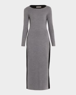 wool knit dress women 100% Wool Mock Neck Women Knit Maxi Dress – GOELIA main image 1