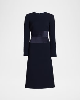 sergio hudson black dress Sergio Hudson Long Sleeve Crewneck Dress