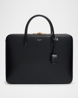 Saint Laurent Men's Small Cube Trousse Leather Toiletry Case