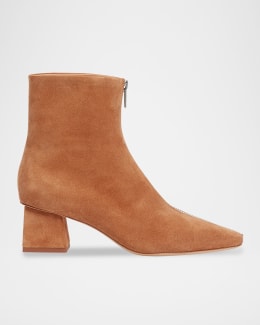 Tory Burch Cap-Toe Suede Ankle Boots | Neiman Marcus