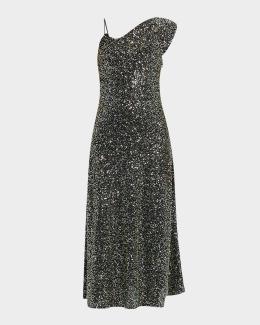 rabanne off the shoulder twist front guipure lace midi dress Rabanne Lace Robe Dress | Brown | Size 34
