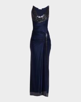 BCBG Strapless Lace & Jersey Gown | Neiman Marcus