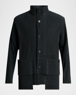 Homme Plisse Issey Miyake Men's Cavity Long Coat | Neiman Marcus