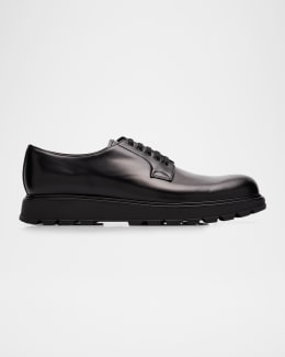 Prada Men's Saffiano Leather Lace-Ups | Neiman Marcus