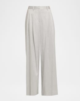 Lisa Yang Silk Twill Wide-Leg Trousers | Neiman Marcus