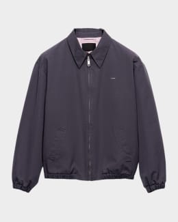 ジャケット・アウター PRADA PIPING TRACK JACKET PRADA Stand-Collar Contrast-Piping Wool And Silk Jacket