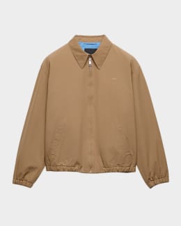 プラダドライバーズジャケット Prada Men's Suede Zip Blouson Jacket | Neiman Marcus