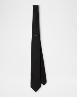 Prada Men's Textured Silk Geometric Tie | Neiman Marcus