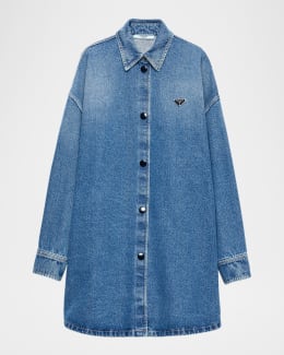 Prada Oversized Organic Denim Shirt | Neiman Marcus