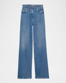 【プラダ・PRADA】High-waisted denim jeans Prada High-Waisted Denim Jeans | Neiman Marcus