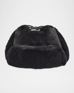 NWT Pologeorgis Shearling Hat with Pom Black Pologeorgis - Black Knit Shearling Lamb Hat | Mitchell Stores main image 4