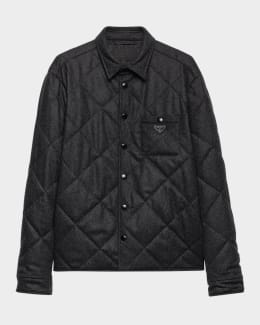 Prada Men's Patchwork Leather Jacket | Neiman Marcus