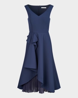 kay unger ina belted cocktail dress Kay Unger Janet Belted Cocktail Midi Dress In Mediterranean Blue - 60% Off