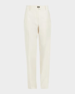 Prada Silk Straight-Leg Pants | Neiman Marcus