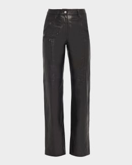 Alice + Olivia Dylan High-Waist Faux-Leather Pants | Neiman Marcus