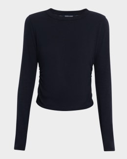 トップス 00s HELMUT LANG SHEER LONG SLEEVE TEE Helmut Lang Spaced Sheer Long-Sleeve Top | Neiman Marcus
