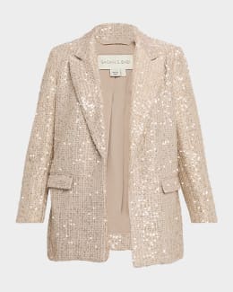 slim fit dress slacks Gold Sequin Wrap Blazer Dress – John Zack main image 1