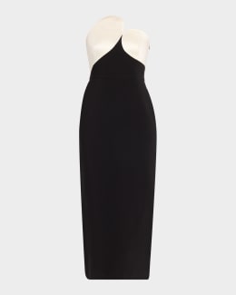Et Ochs Francis Draped Compact Knit Midi Dress | Neiman Marcus