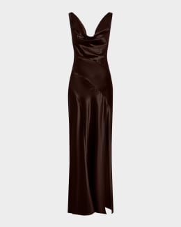 nicholas brown dress Nicholas // Brown Crepe Ruffled Dress  VSP Consignment