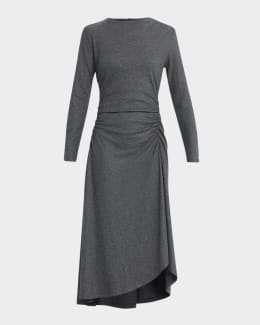 Veronica Beard Mackey Seersucker Halter Midi Dress | Neiman Marcus
