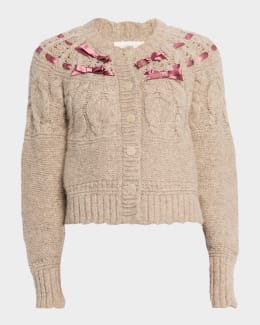 SIMKHAI Zofia Wool Zip Cardigan | Neiman Marcus