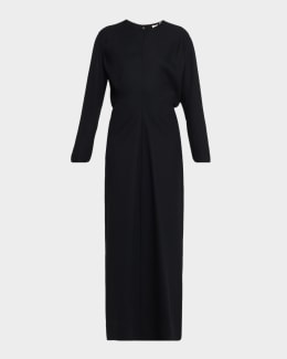 vince gathered long sleeve dress VINCE Gathered Long Sleeve Dress knit features an elegantly draped neck