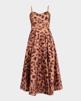 Milly Kait Strapless Tile Lace Midi Dress | Neiman Marcus