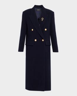 Kobi Halperin Otto Denim-Trim Wool Coat | Neiman Marcus
