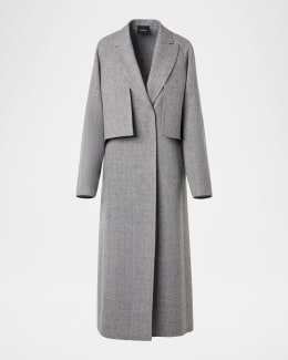 Akris Eva Double-Breasted Wool Double Face Long Coat | Neiman Marcus