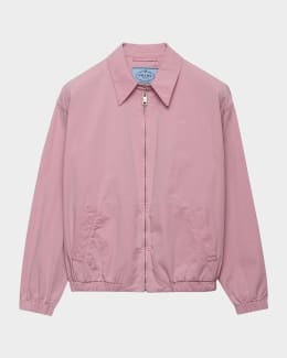 PRADA♡リネン ショートジャケット ピンク M ブルガリア製 Prada Cropped Leather Blouson Jacket | Neiman Marcus