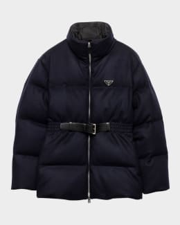 Prada Soft Canvas Oversized Down Parka Jacket | Neiman Marcus