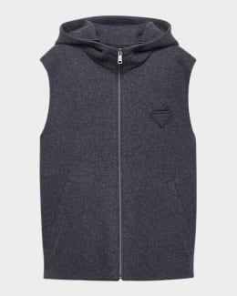 Prada Men's Cotton Down Snap-Front Vest | Neiman Marcus