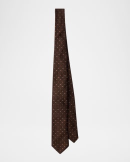 PRADAネクタイ Prada Men's Textured Silk Geometric Tie | Neiman Marcus