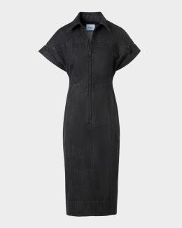 Akris punto Dot Ruffle Sleeveless Midi Dress | Neiman Marcus