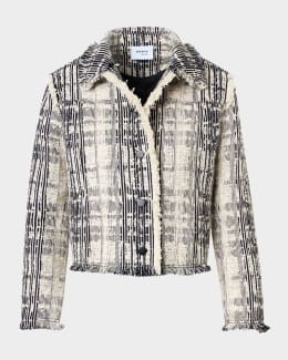 Akris punto Perforated Leather Crop Moto Jacket | Neiman Marcus