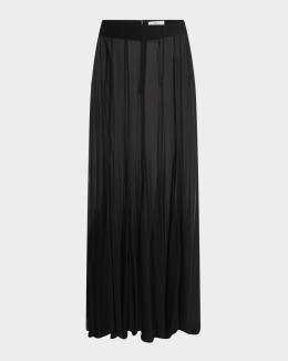 Jason Wu Collection Pleated Floral-Print Chiffon Midi Skirt