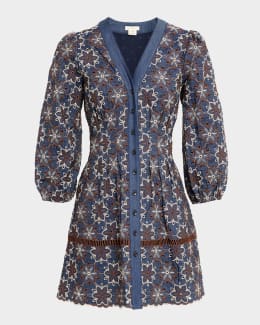 milos ruffle embroidered mini dress FLORAL MILOS DRESS – BTB Los Angeles main image 0