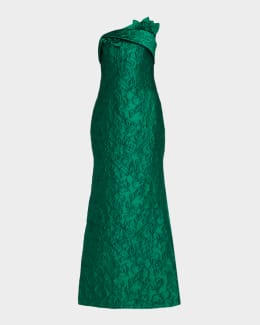 white christmas dresses Georgette Trapeze Maxi Dress by Jewel Badgley Mishcka – Badgley Mischka main image 0