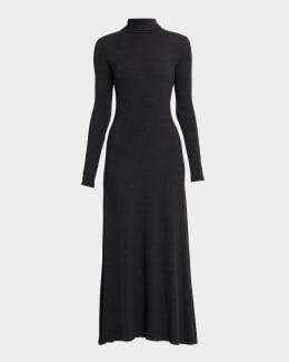 Rabanne Lace Turtleneck Long-Sleeve Illusion Maxi Dress | Neiman Marcus