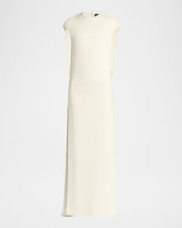 TOM FORD Metallic Rib Halter Backless Maxi Dress | Neiman Marcus