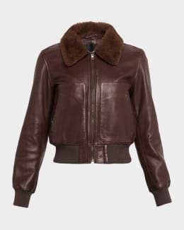 Nili Lotan Capucine Printed Shearling Double-Breasted Coat