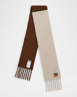 Loewe Anagram Mohair Fringe Scarf | Neiman Marcus