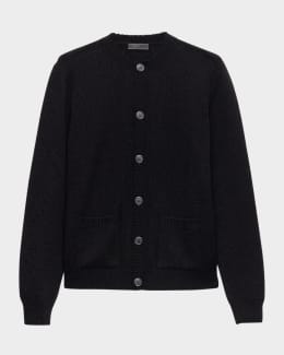 Prada Men's Technical Cotton And Re-Nylon Cardigan | Neiman Marcus