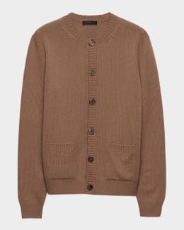 Prada Men's Technical Cotton And Re-Nylon Cardigan | Neiman Marcus