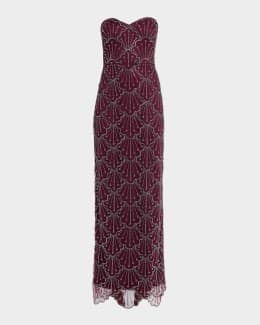 Theia Gaia Strapless Mikado Column Gown | Neiman Marcus
