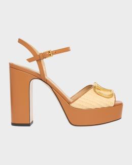 Valentino Garavani VLogo Signature Metallic Leather Platform
