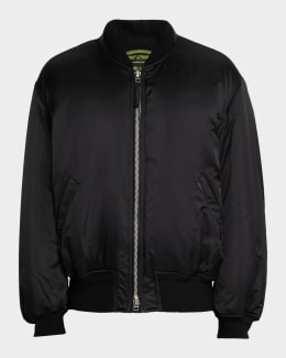 Emporio Armani Men's Oversized-Pocket Leather Bomber Jacket